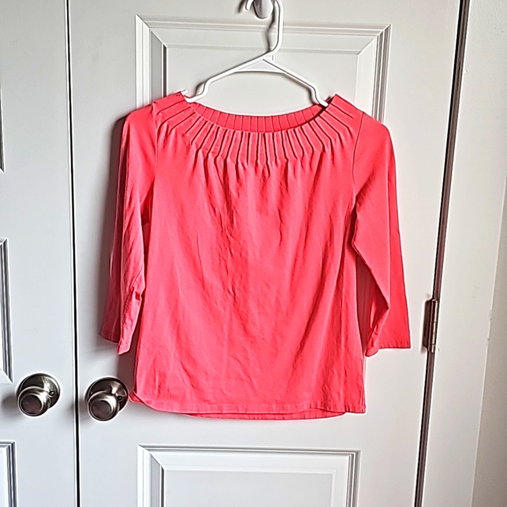 Talbots Pinched Collar Top With Quarter Length Sleeves in Women's Petites S EUC